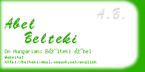 abel belteki business card